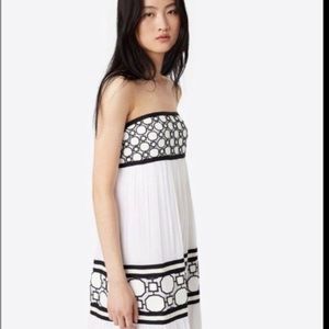 Tory Burch Christie strapless white silk georgette maxi dress. Size 4